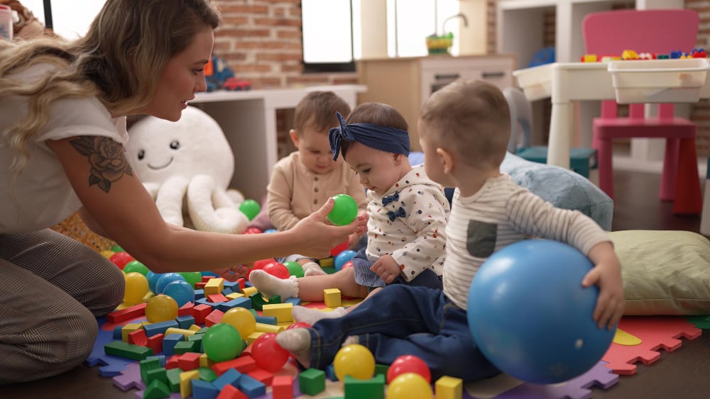 Playful Moments in a Colorful Nursery