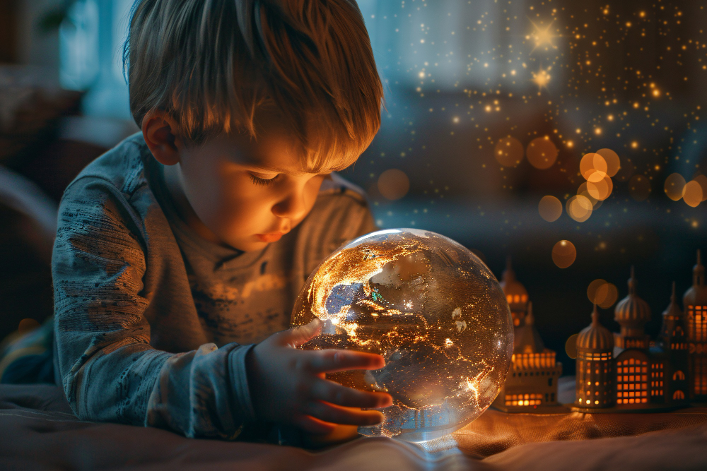 A Child's Wonder With A Magical Globe