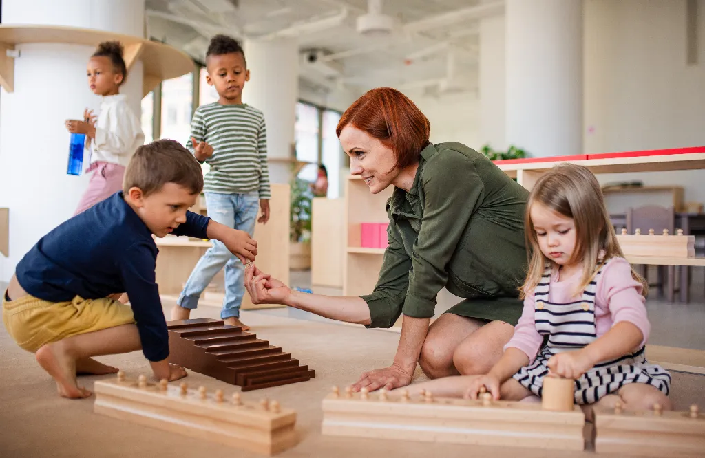 Engaging Playtime in a Bright Classroom