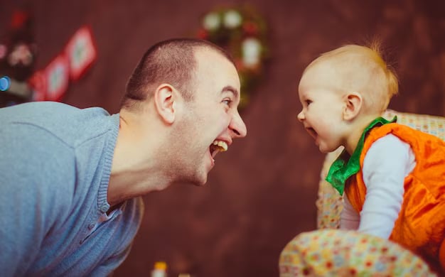 Joyful Laughter Between Father And Child