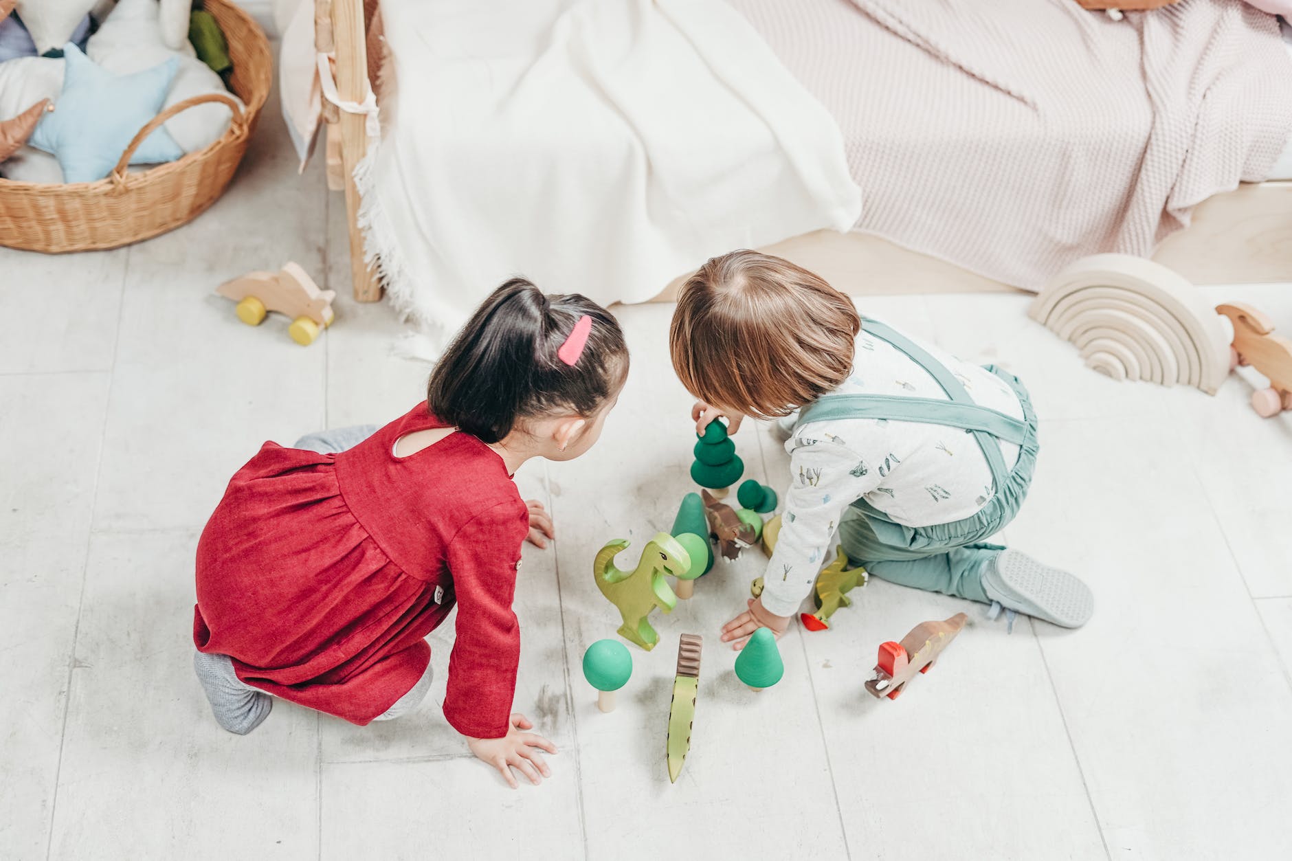 Two Children Engaged in Playtime Activities