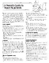 Guide to Insect Repellants. All Ages. Safety.