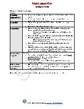 Math Lesson Plan for Infants/ Toddlers: Sample