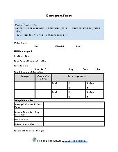 Emergency Form. Admin. All Ages.