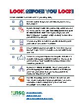 LOOK Before You LOCK – Car Safety. Mixed Ages. Safety. 