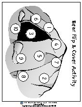 Hibernating Bear Flip & Cover Activity. Preschool. Math.