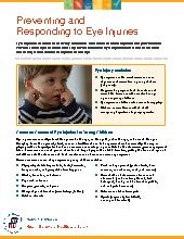 Preventing and  Responding to Eye Injuries Info Sheet